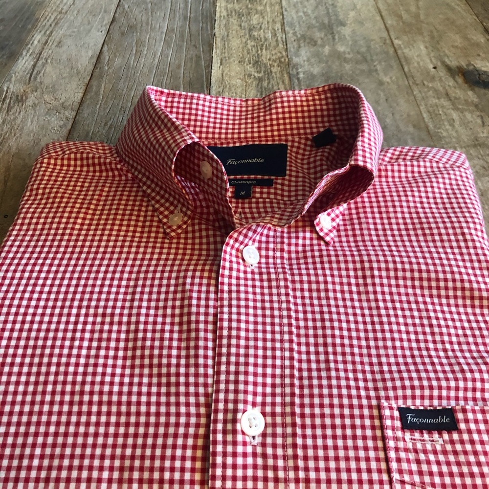 Facconable - Red & White - Button Up Shirt - NWOT